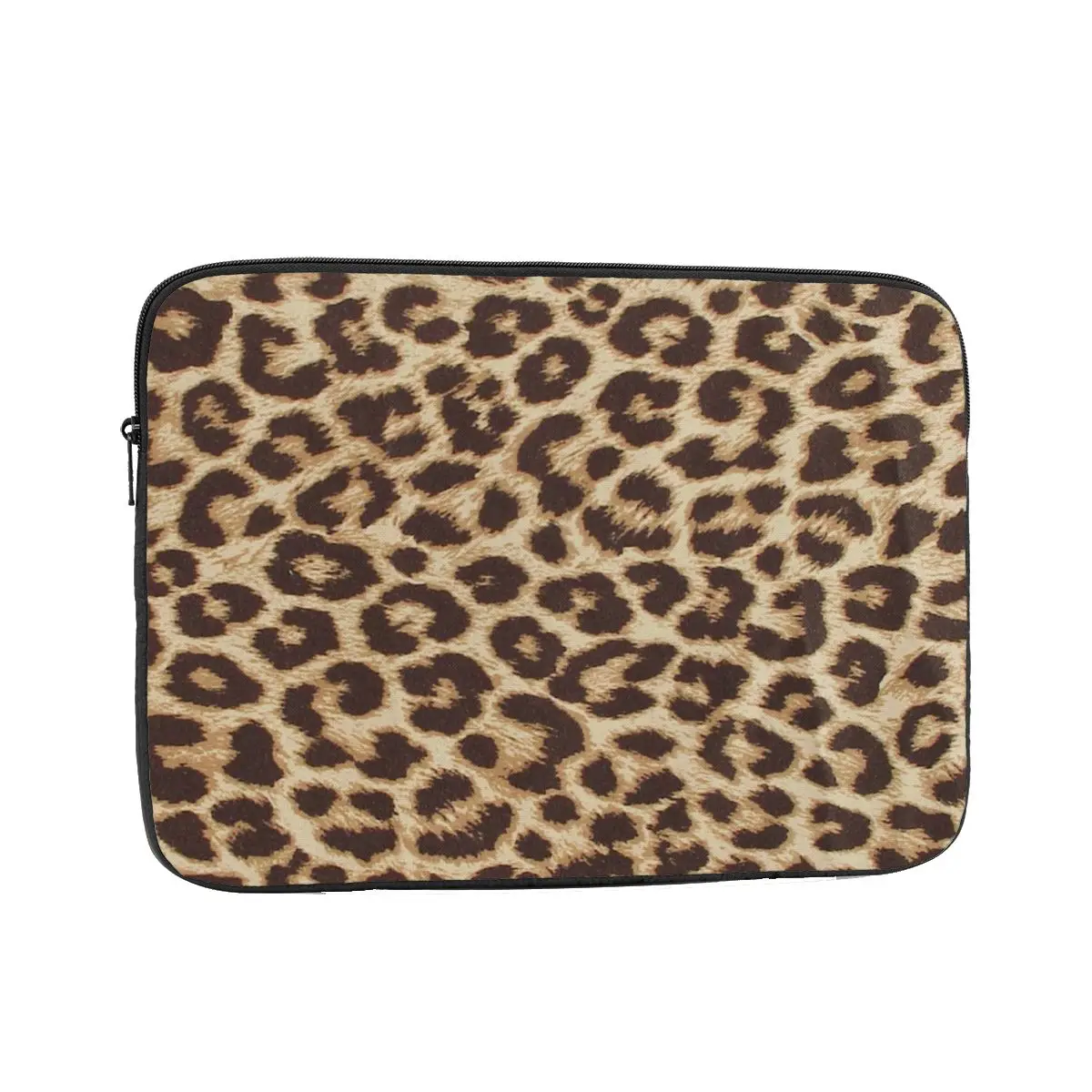 Zipper Laptop Notebook Sleeve Cover Bag Leopard Print Fur Look Computer Liner Sleeve 10 12 13 15 17 Inch Shockproof Case Bag