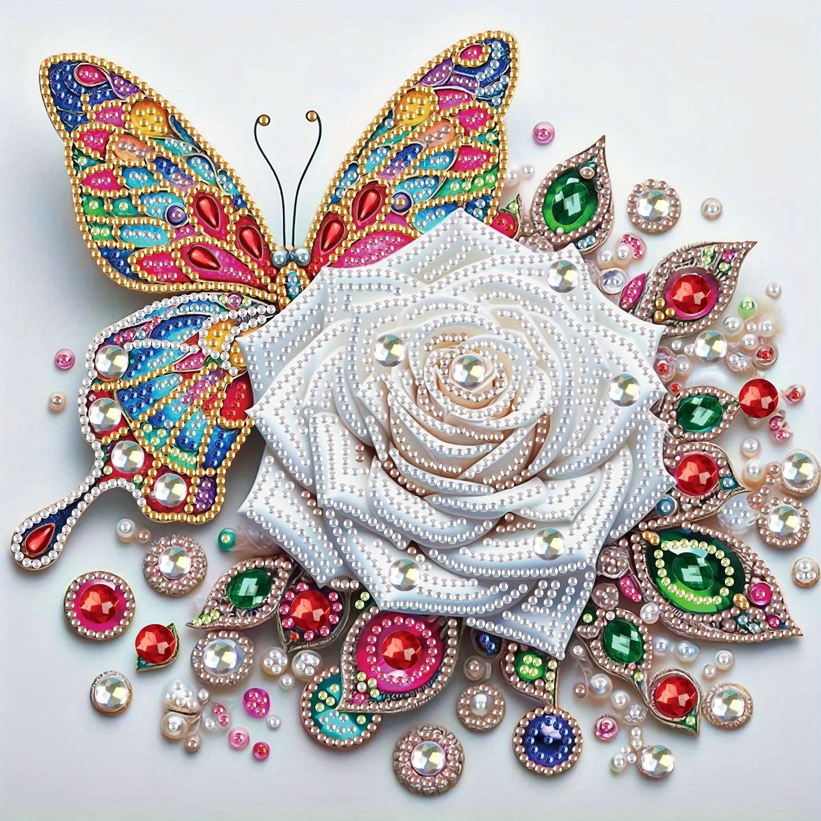 Diamond Painting Kit for Adults,Rose Butterfly Special Shape Diamond for Beginners,Diamond Art Painting for Home Decoration Gift