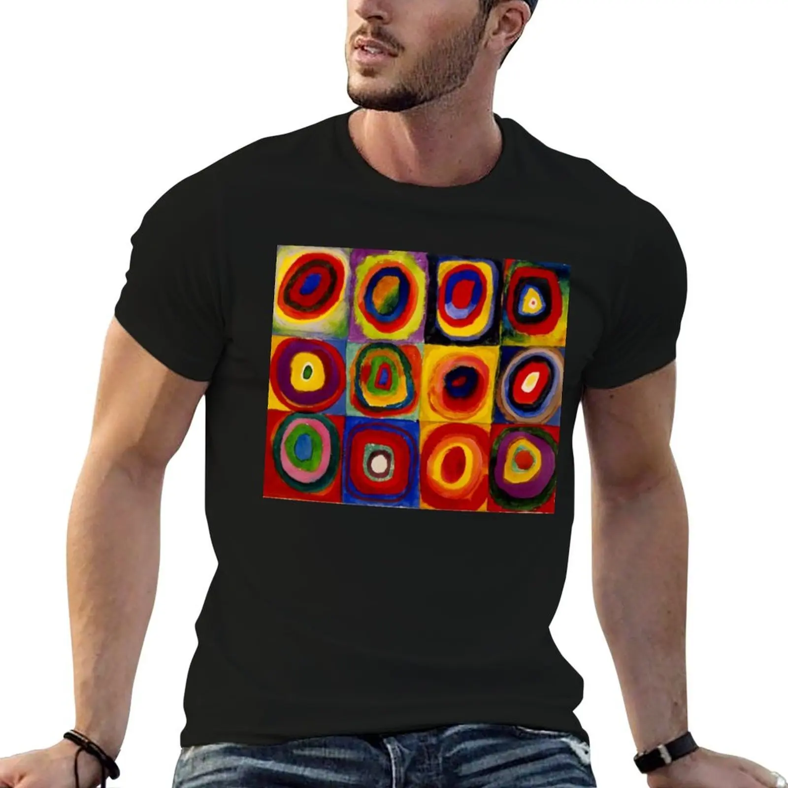 Kandinsky - Squares with Concentric Circles Kandinsky Color Study T-Shirt oversizeds blue archive T-shirt men