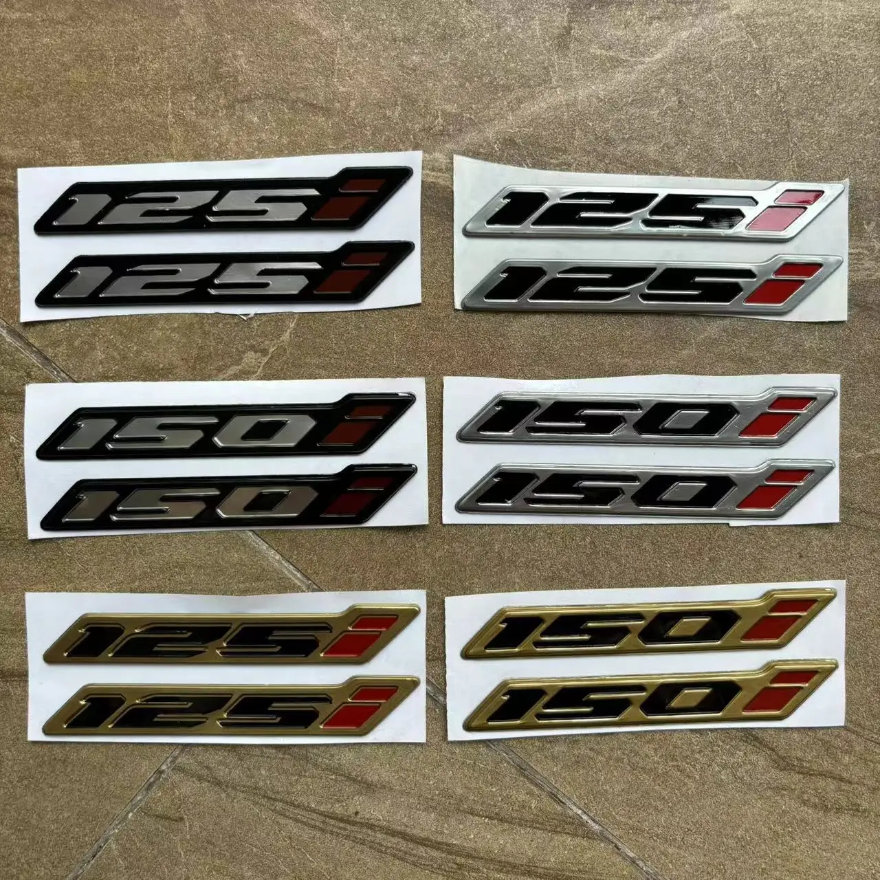 125i 150i Motorcycle 3D Stickers Decal Gold and Silver Logo Tank Emblem Sticker Applique For Honda CLICK125i 150i  Waterproof