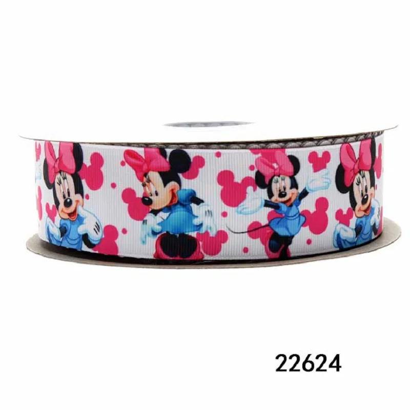 5Yards Disney Mickey Minnie Mouse Grosgrain Ribbon for DIY Gift Bows Decoration Sewing Accessories