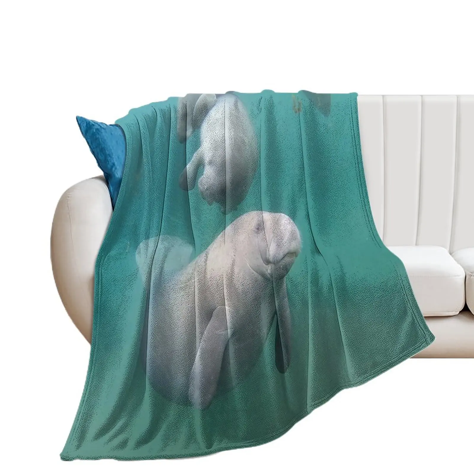 Manatees at play Throw Blanket Baby Beach christmas gifts Blankets