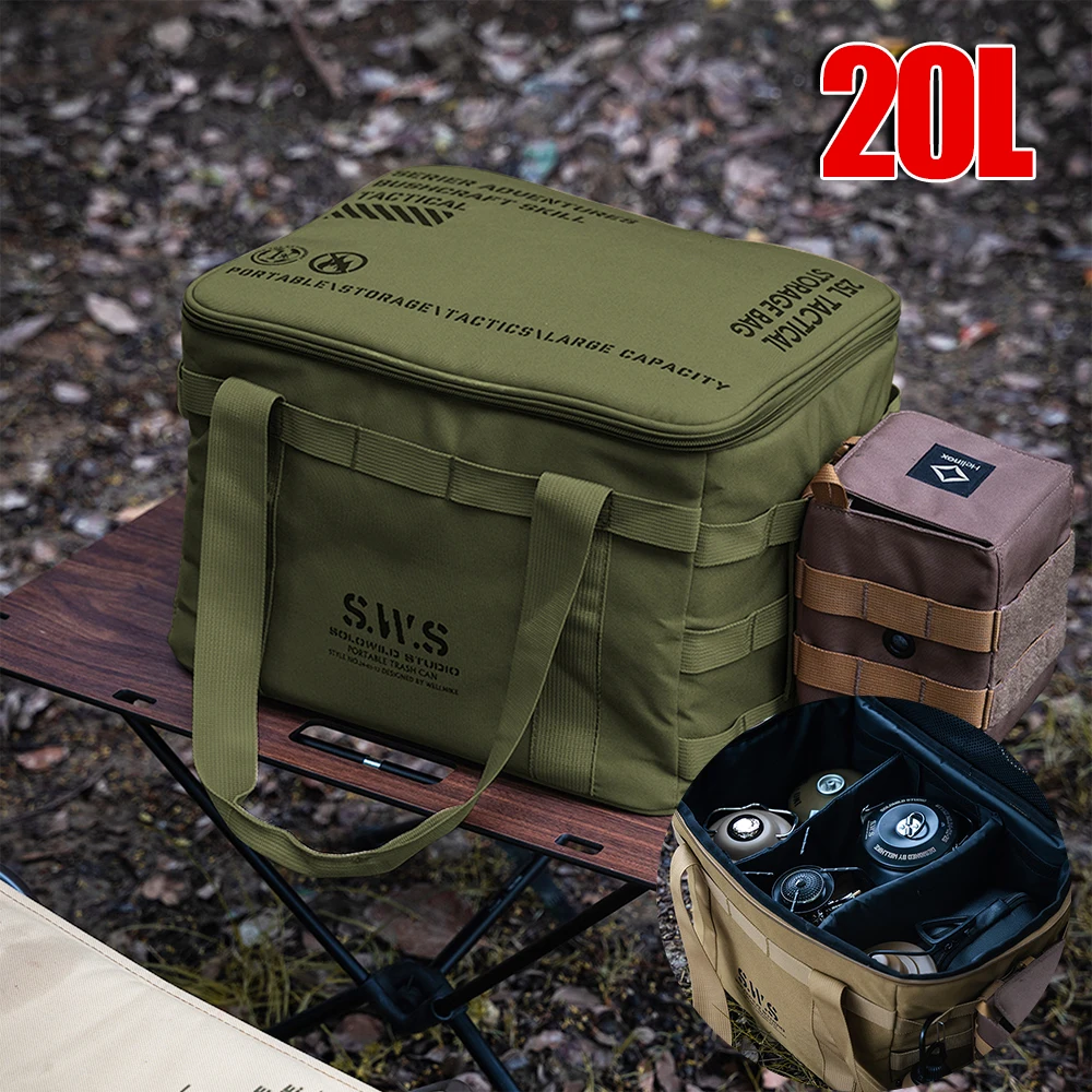 

20L Outdoor Camping Gas Tank Storage Bag Gas Canister Picnic Cookware Utensils Kit Bag Large Capacity Ground Nail Tool Bag