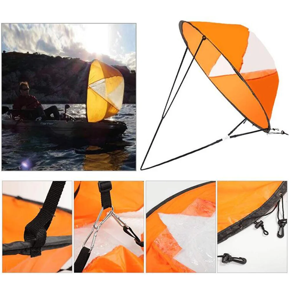 Sail with Clear Window Ocean Boat Scout Downwind Orange Foldable Kayak Folding Accessories