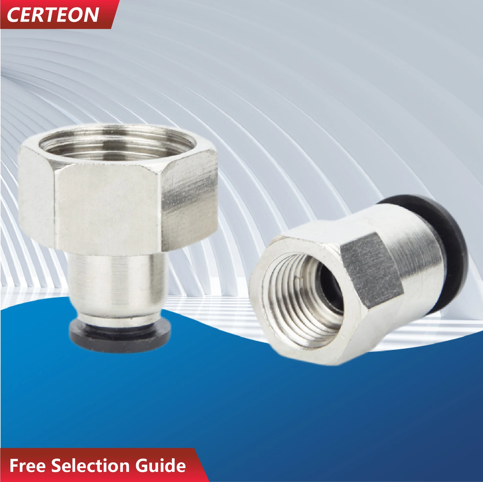 10PCS Brass Female Thread Push to Connect Fitting PCF 4mm 6mm 8mm 10mm 12mm Air Tube Pneumatic Quick Connect