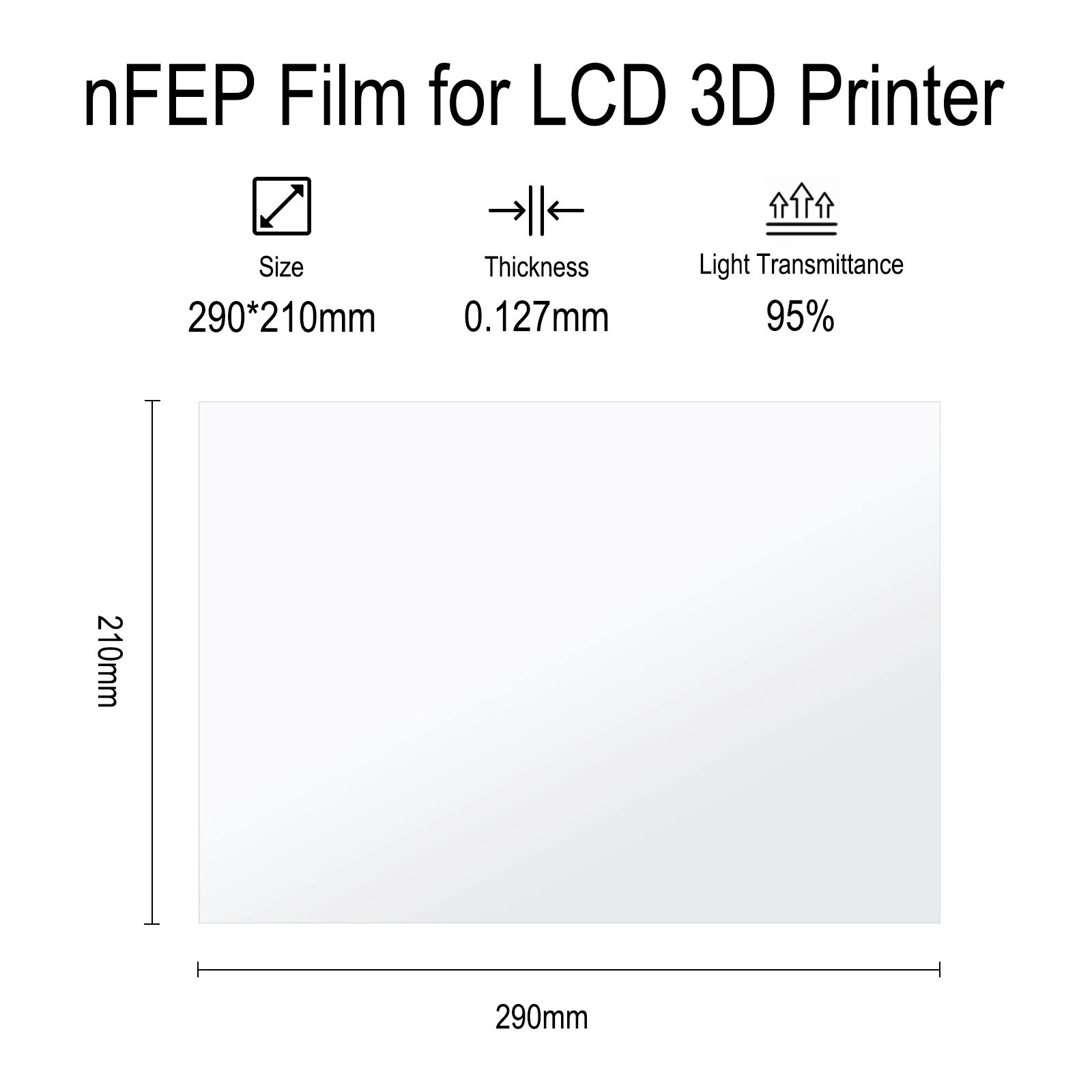 Imagem -02 - Hikudiy-release Film Release Film para Elegoo Saturn s 8k Photon Mono x 6k Impressora Lcd Resina 3d Nfc 2.0 290*210*0127 mm Pcs