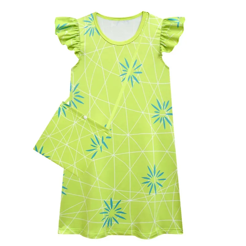 فستان الأميرة wiwiwi 123Inside Out للفتيات الصغيرات Joy Disgust التأثيري للأطفال لحفلات أعياد الميلاد وأعياد الميلاد وأكمام صيفية Feifei Su