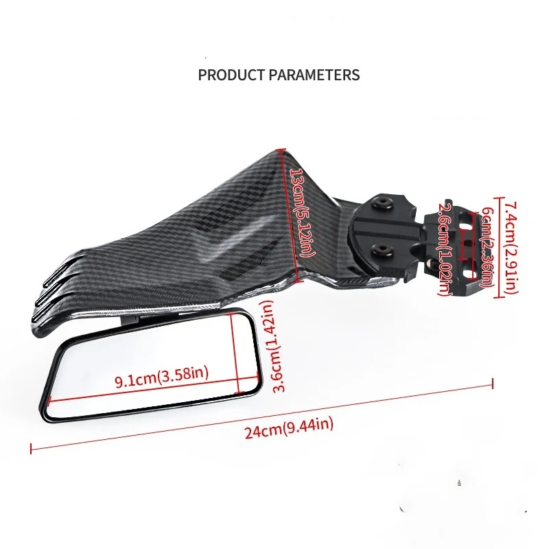 For Honda CBR500R CBR400R CBR 650R CBR650R CBR1000RR Motorcycle Side Mirrors Winglets Wind Wing Adjustable Rotating Rearview