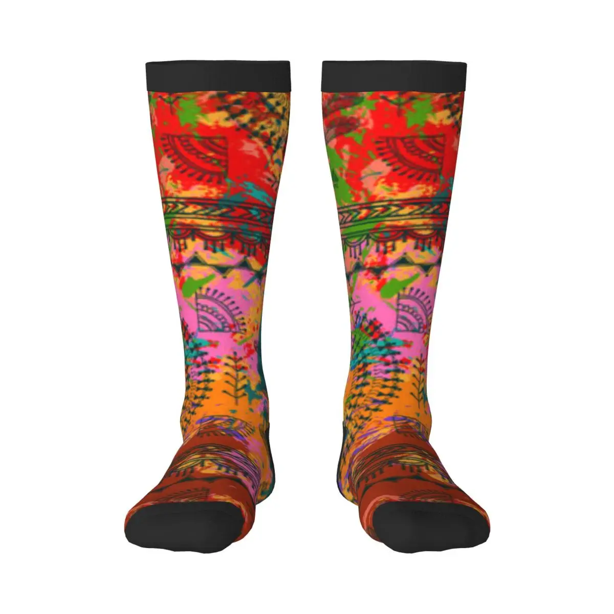 

Knee Long Stocking Warli Tribal Colorful Art Adult Socks Stockings