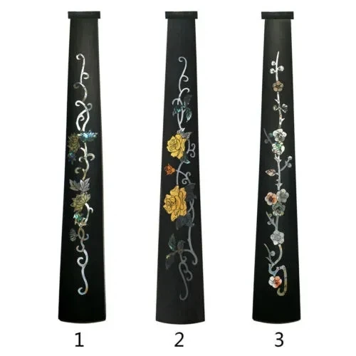 1x Violin 4/4 ebony fingerboard Inlaid Flower Fretboard Parts Natural Wood Color