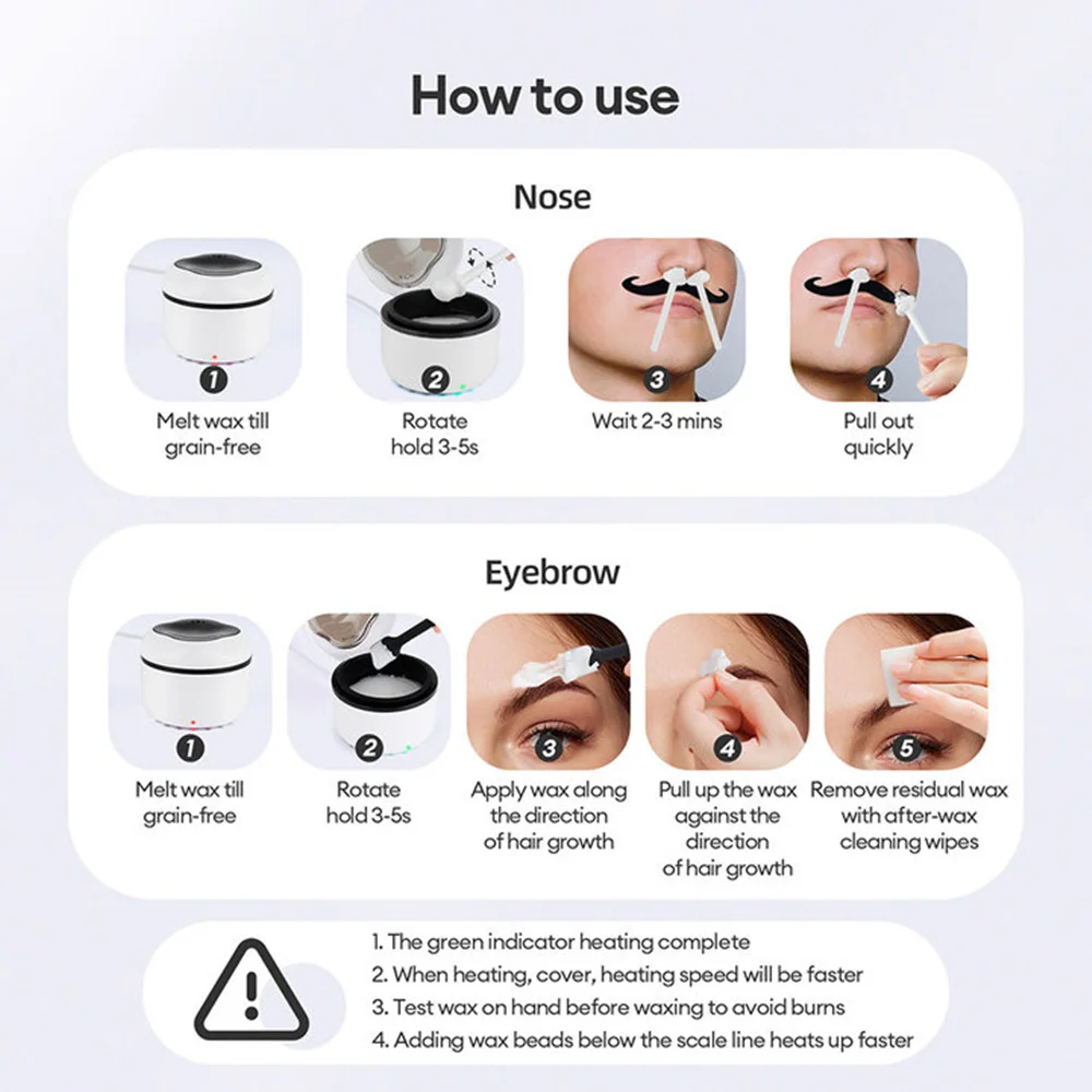آلة سخان الشمع الصغيرة 40 جرام وعاء سيليكون الشمع دفئا الأنف الأذن إزالة الشعر الصبح عدة الشمع الفول الشمع التدفئة وعاء ذوبان Melter #5