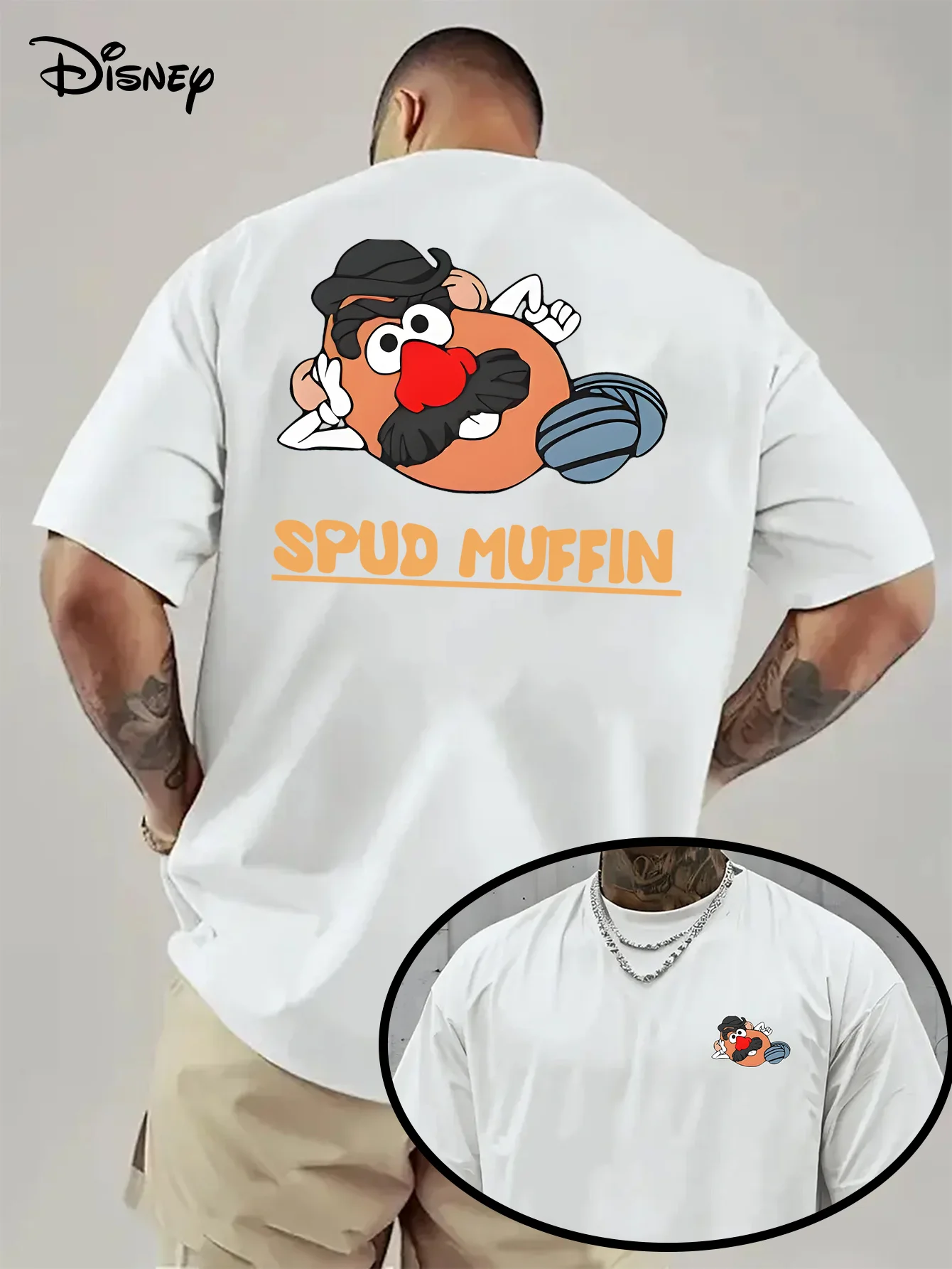 قصة لعبة ديزني الصيفية للرجال السيد. تي شيرت البطاطس للترفيه اليومي والأنشطة المخصصة للجنسين من القطن بأكمام قصيرة كبيرة الحجم