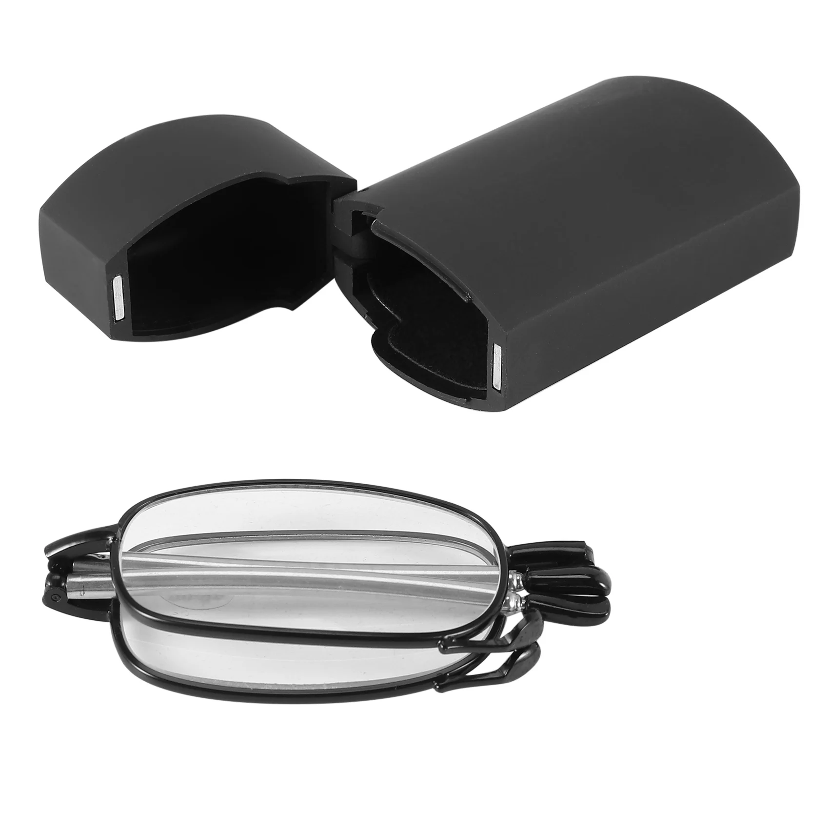 Portátil quente 1 pares de óculos de leitura dobráveis compactos com mini flip top maleta para moda masculina e feminina rotação eyeg