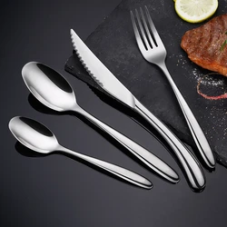 Luxury 316 Stainless Steel Cutlery LFGB Certificate Fork Knife Spoon Flatware Set Steak Accessories for Banquet Home Dinning