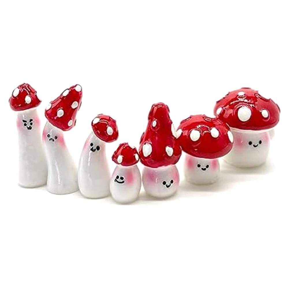 7 قطعة الفطر الصغير للحرف اليدوية ليتل الجنية حديقة الفطر صغيرة الراتنج الفطر ديكور الفطر المنمنمات تمثال HOT