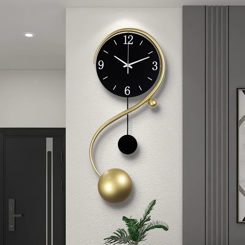 Living room wall clock Fashion simple quartz clock table creative new quiet no punching light luxury wall clock