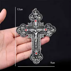 Religious Crucifix Christian Jewelry Cross Pendant Saint Benedict Cross Pattern Pendant Pendant Necklace.120*90mm