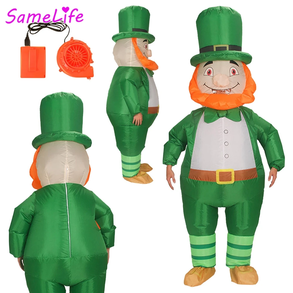 

Надувной костюм для косплея на день Святого Патрика, воздушный костюм для всего тела, ирландский лепрекон, фестиваль трилистника, вечерние нарядное платье, талисман