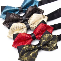 Mens Bowtie Newest Butterfly Knot Luxurious Bow Tie Black Cravat Formal Suit Wedding Gifts for Men Ceremony Shirt Accessories