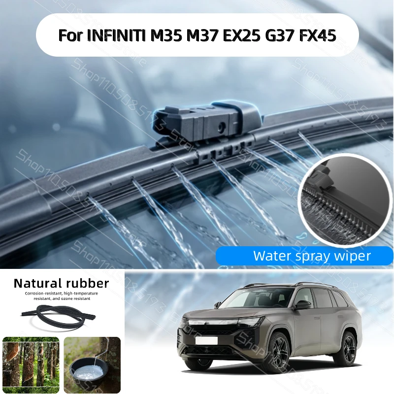 Car Modify Front Windshield Water Spray Wiper Blades For Nissan Micra K12 K13 K14 EV 2002-Present Auto Wet Arm Cleaning Wiper