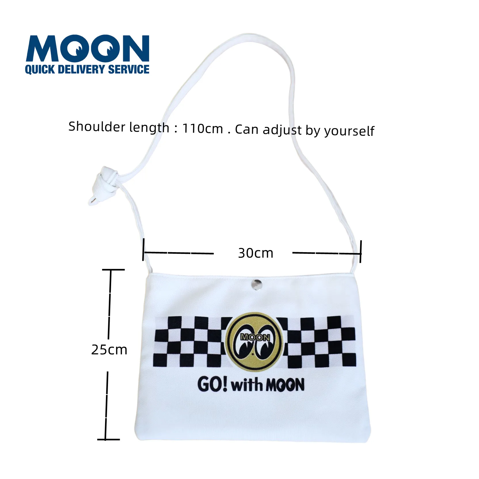 Men Messenger Bags Go with Moon Mooneyes Crossbody Bag Handbags White Canvas Motorcycle Single Shoulder Bag Student School Bags