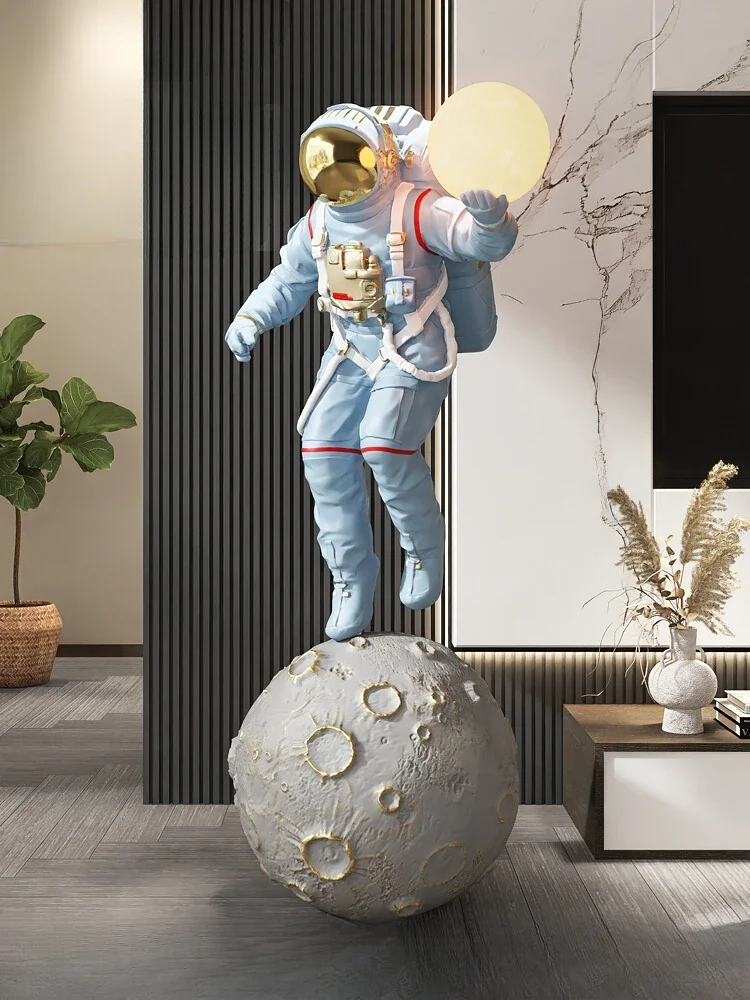 130CM Large-Size Astronaut Statue,Indoor Floor Decoration,Figurines Resin Crafts,Modern Nordic Art Indoor Home Decor Accessories