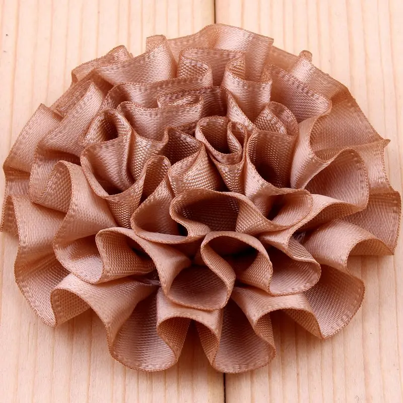 5.5CM moda wysokiej jakości elegancka satynowa wstążka kwiaty na akcesoria do włosów kwiat do włosów na opaski na bukiet ślubny — zdjęcie 7