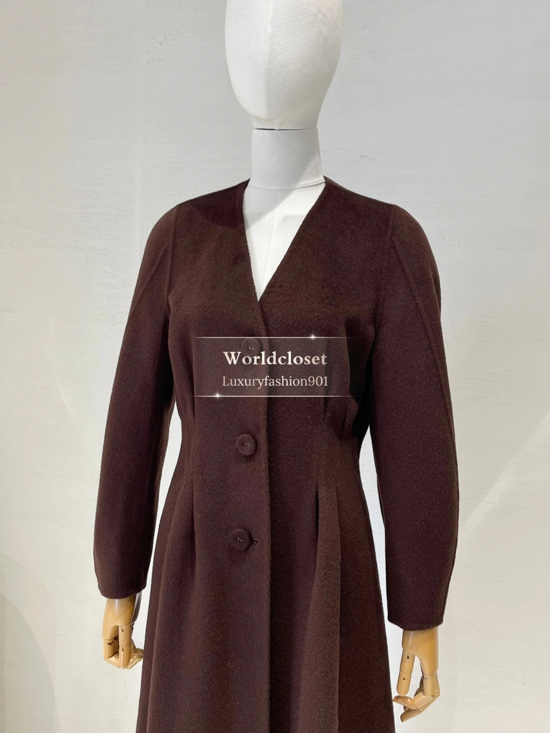 سترة معطف طويل من الصوف بأكمام طويلة وطية صدر السترة مزدوجة الوجه للسيدات لعام 2025 #3