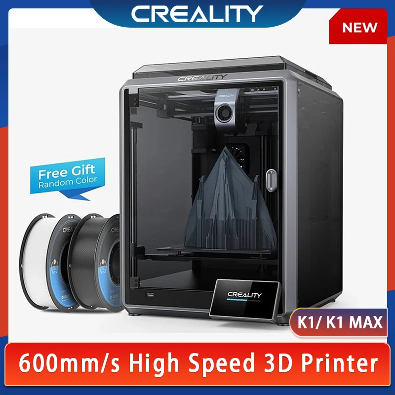 

Creality K1 Speedy 3D Printer 600mm/s High-Speed 0.1mm Smooth Detail Hands-free Auto Leveling Dual-gear Direct Drive Extruder