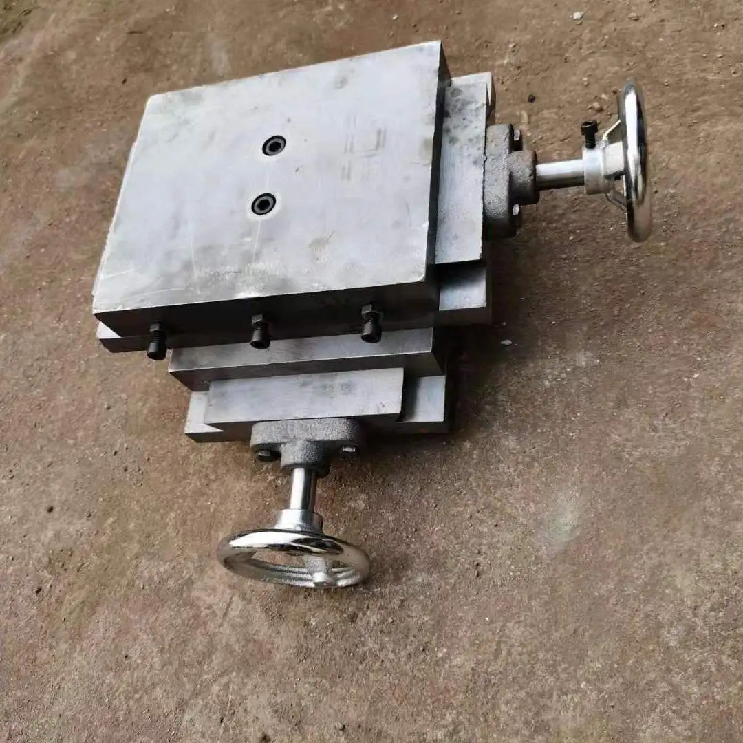Cast iron dovetail groove drag plate cross slide XY axis cross table screw slide one-word guide rail miniature