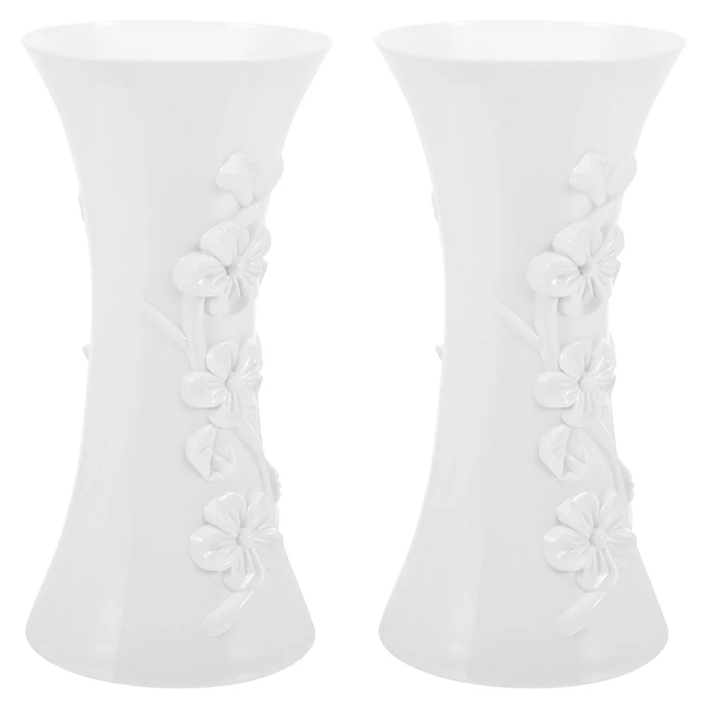 2 Pcs Plum Vase Nordic Flower Vases For Centerpieces Home Decor Modern Plastic Arrangement