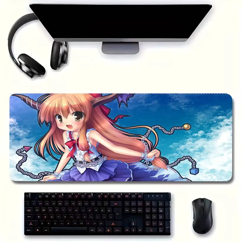 Suika Ibuki Anime T-Touhou Project Mousepad Non-slip Suitable For Office Computers Laptops E-sports Game Desk Mats XXL Keyboard
