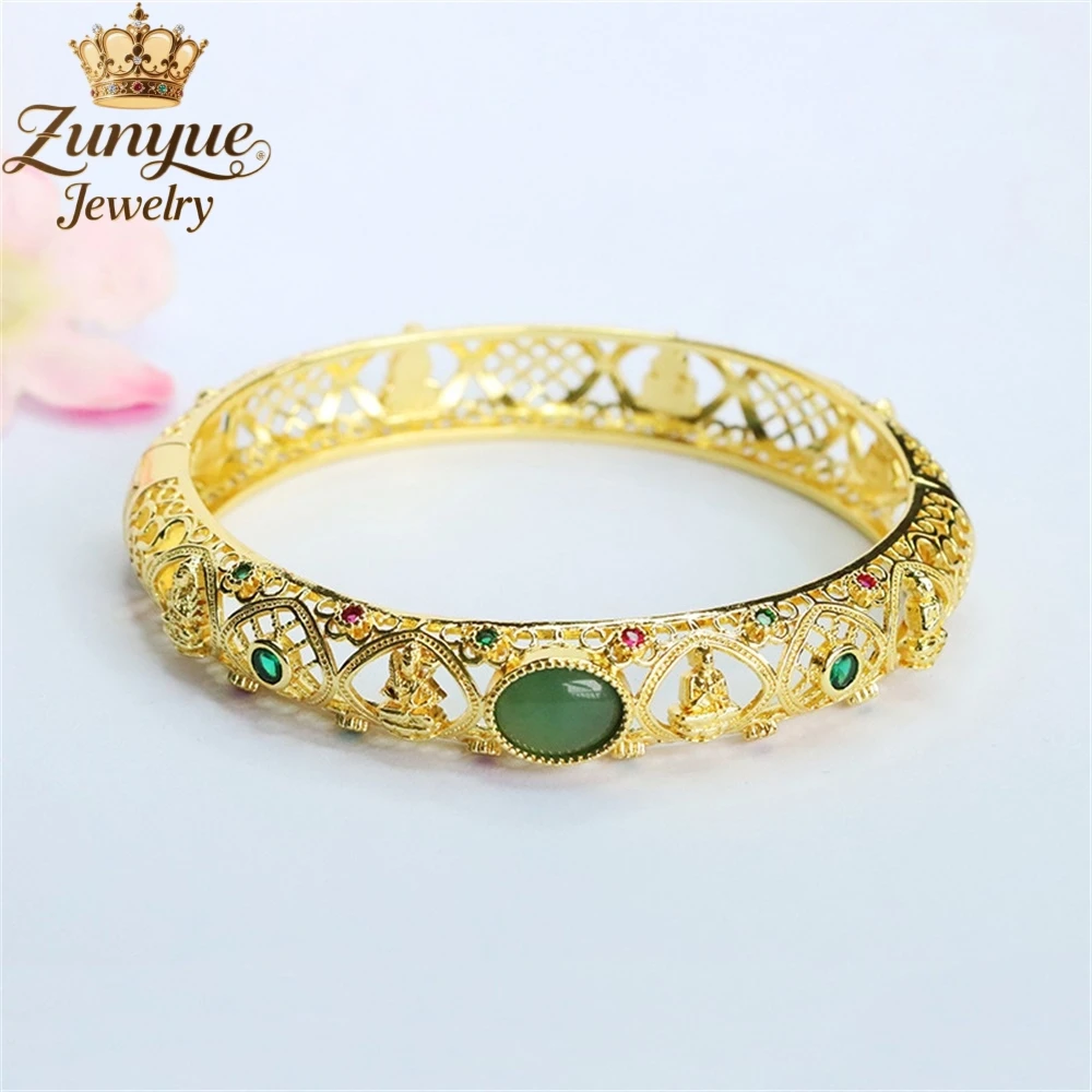 

Natural Blue Water Jadeite Hollowed-Out Pattern Bracelet Luxury Quality Jewelry Fashion Jewelry Exquisite Elegant Charms Popular