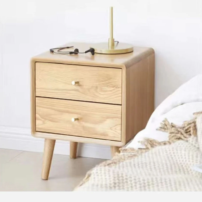 Solid Wood Bedside Table Simple Modern Small Household Bedroom Light Luxury High Sense