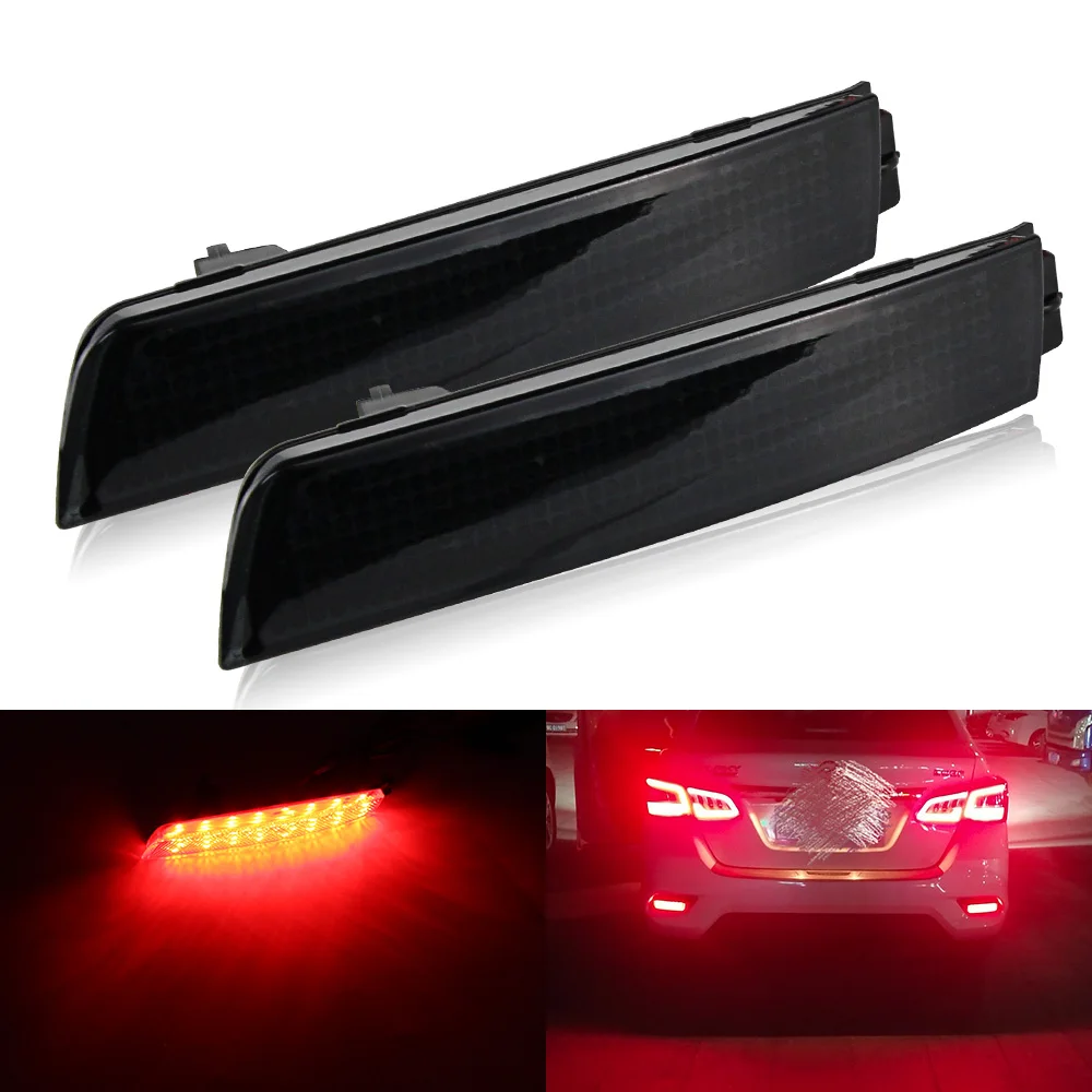 LED Bumper Reflector Lights For Infiniti FX35 FX50 QX70 Nissan Juke Murano Sentra etc. Function as Tail, Brake & Rear Fog Lamps