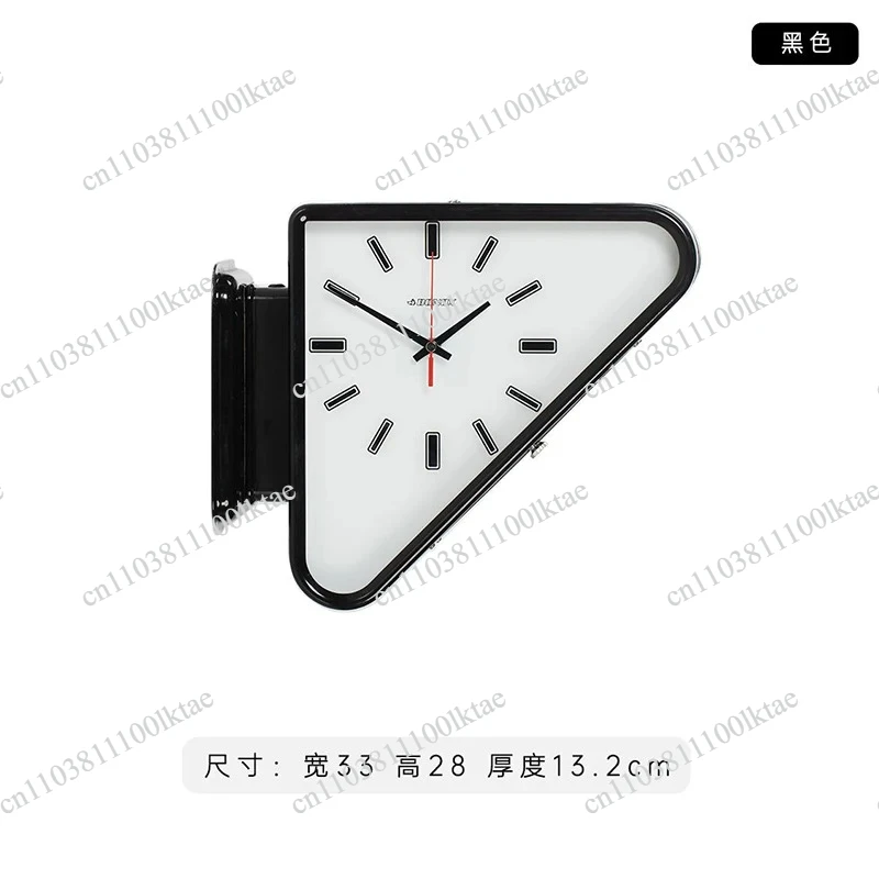 Minimalist Double-Sided Triangular Silent Wall Clock for Living Room Decoration, Modern Design with Silent Movement