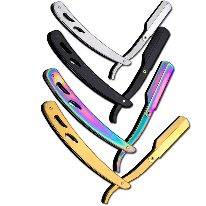 1pcs 멀티 컬러 스테인레스 스틸 머리 깎기 면도기 홀더 내구성 있고 세련된 남성용 수염 도구, 실제 머리 가발 전용