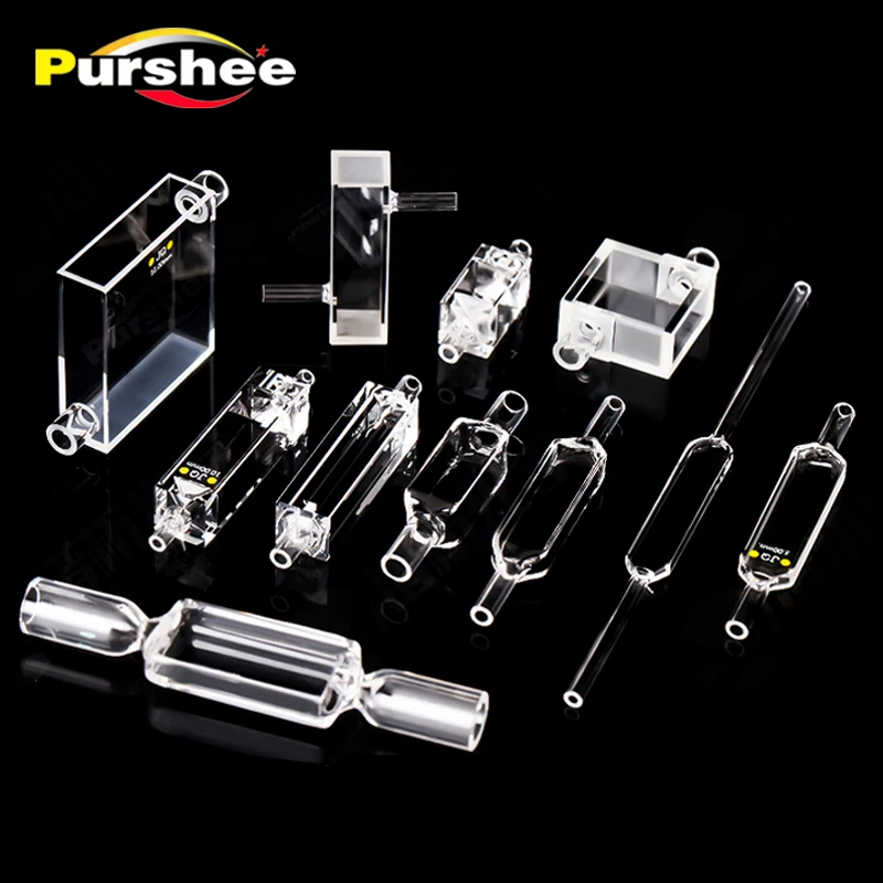 0.2-10mm JGS1 Quartz Flow Cuvette Cell Through Cuvette Lab Spectrophotometer Complete Size Smooth Liquid Circulation Laboratory