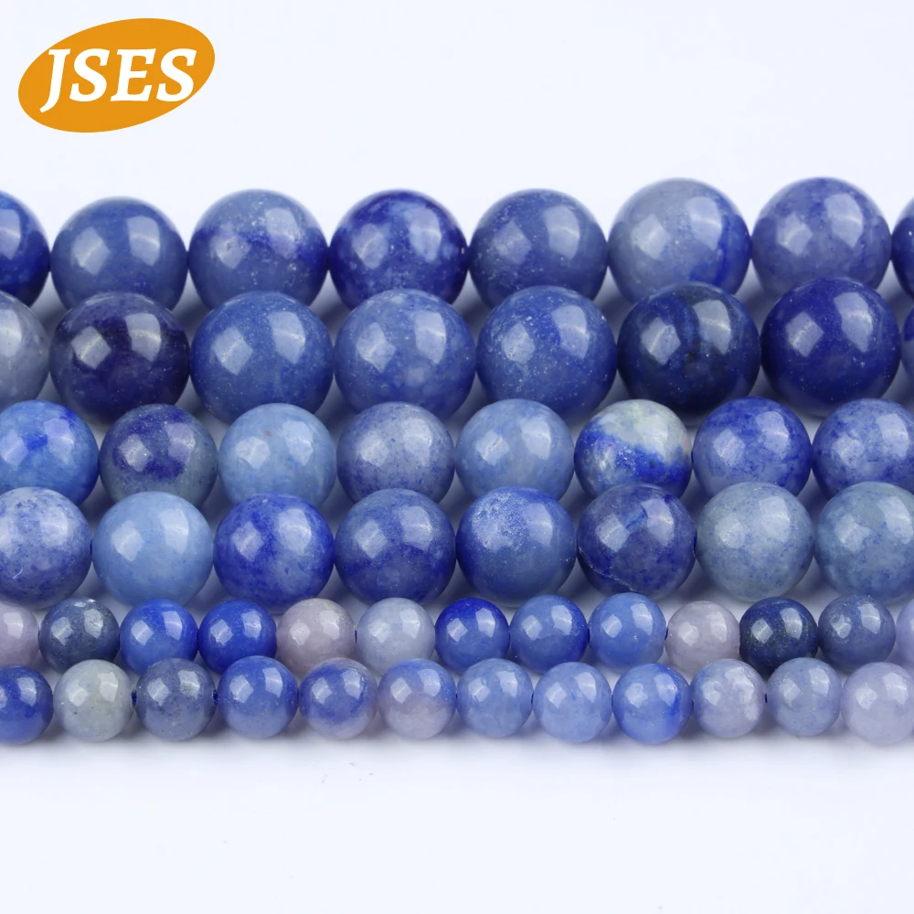 

Natural Stone Blue Aventurine Loose Beads Seed Bead Jewelry Making DIY Necklace Bracelets Accessories Charms 4/6/8/10/12 mm