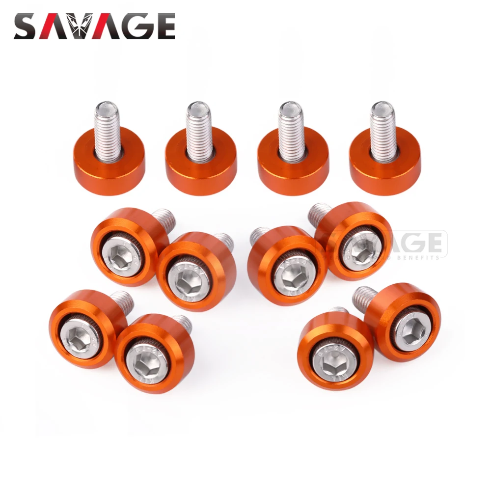 12pcs Front Fender Frame Fairing Screws For 690 DUKE/R 2012-2019 Motorcycle Radiator Spoiler Cover Fuel Tank Washer Bolts M6 CNC