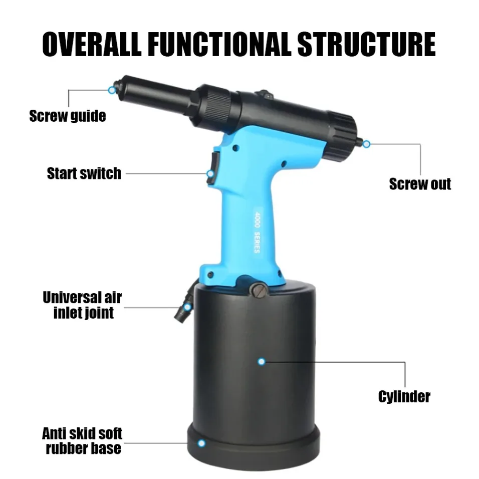 Riveting Pneumatic Rivet Gun Car Girder 6.4mm Hippocampus Nail Lantern Nail Drawing Nail Riveting Machine Stainless