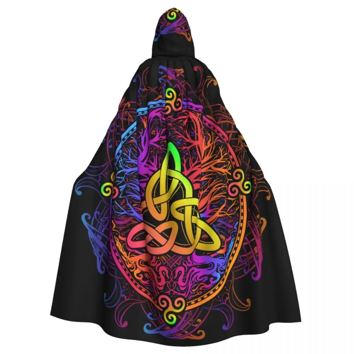 Long Cape  Yggdrasil Tree Of Life  Hooded  Coat Hoodies Elf Purim