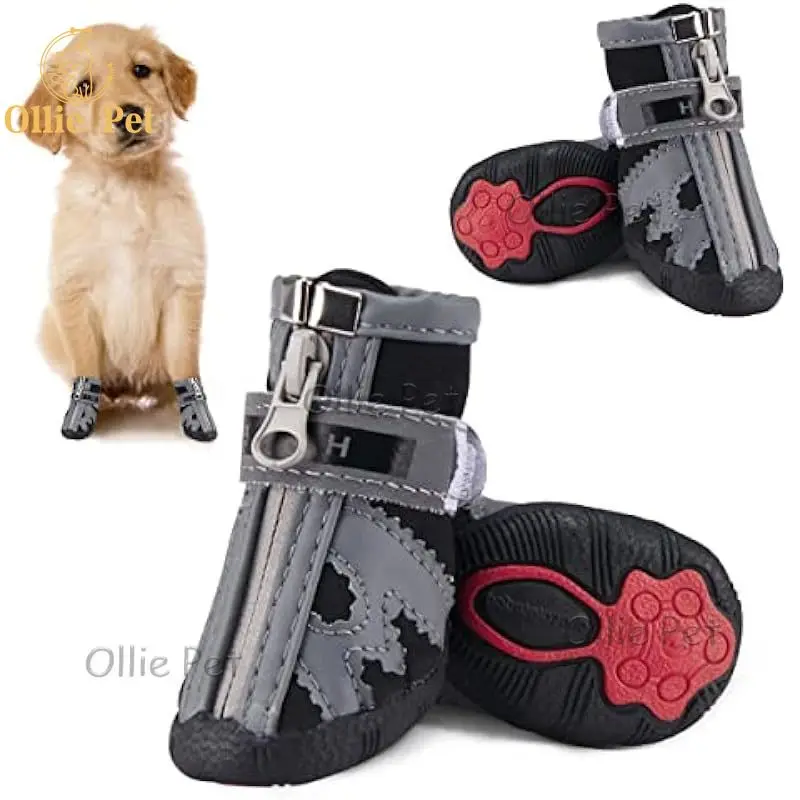 

4pcs/set Waterproof Silicone Dog Shoes Anti-slip Rain Small Dogs Boots Durable Summer Breathable Dog Boots for Puppy Teddy Corgi