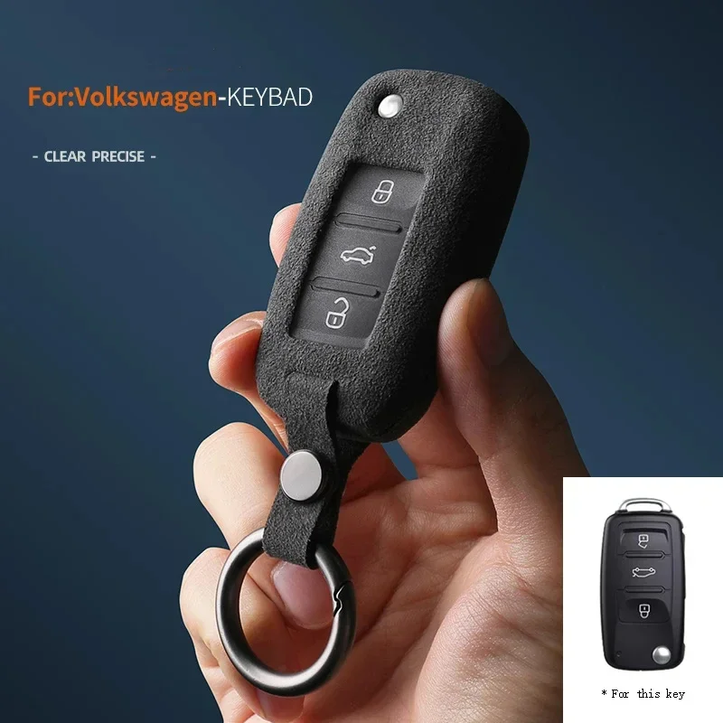 

3 Buttons Suede Leather Car Key Shell Remote Cover Case For Volkswagen Beetle/Caddy/Eos/Golf/Jetta/Polo/Scirocco/Tiguan/Touran