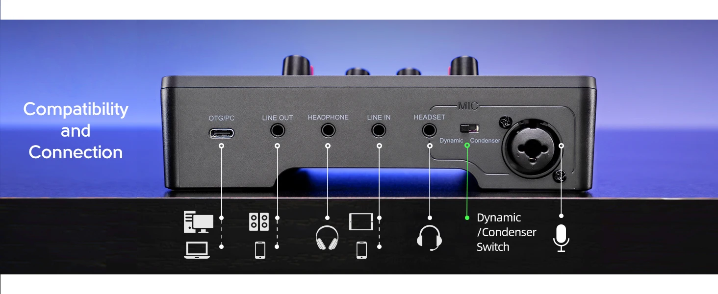 Fifine Usb-Gaming-Mixer Mit Xlr-Mikrofon-Schnittstelle, 48 V Phantomspeisung, Rgb, Soundkarte Für Podcasting, Streaming, Ampligame Sc3 S9Ada24F2015845Daa3Aea7Bc62318534D