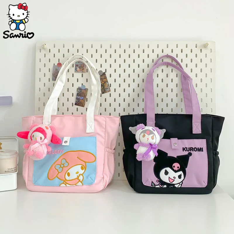 

Kawaii Sanrio сумка Kuromi My Melody сумки на плечо с плюшевой подвеской большой емкости Сумка-тоут сумка-мессенджер детские игрушки подарки