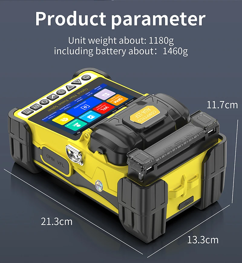 AUA-15F/L-70C Mini Fiber Optic Fusion Splicer Touch Screen 6 Motors SM/MM Optica