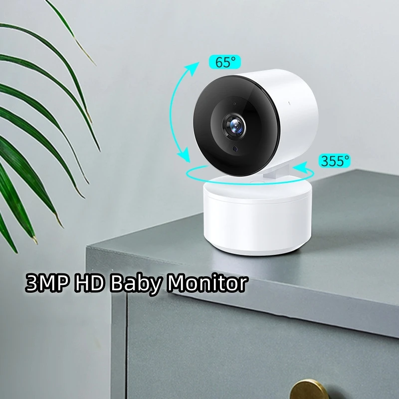 

WiFi 3MP HD Baby Monitor IP Camera Indoor 2K Plug and Play Portable Monitor Motion Detection Two Way Audio Security Protect New