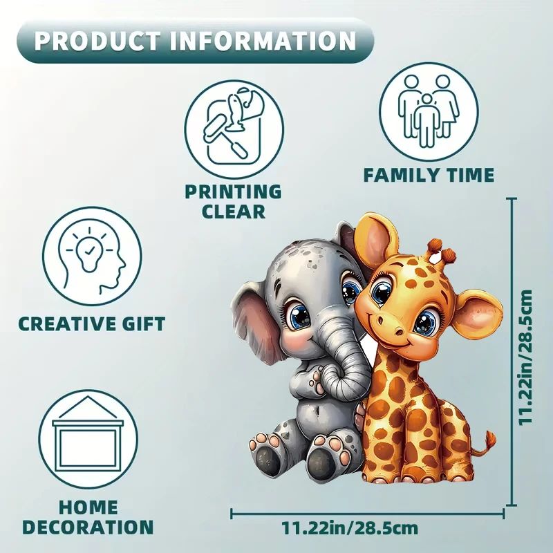 Elephant Giraffe Wooden Puzzle for Adults, Unique Shaped Pieces, Exquisite Gift Box, Brain Exercise, Room Decor, Holiday Gifts