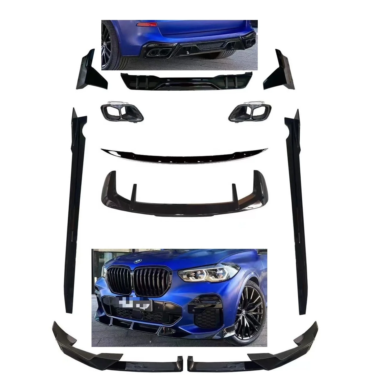 

M Performance MP bodykit Front splitter lip Rear diffuser side skirt For X5 G05 LCI Car Aero body Kits 2023